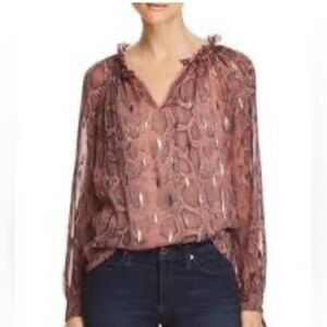 Rebecca Taylor Silk‎ snake pink blouse size 4 as seen on tv